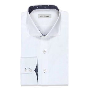 Twillory Dress Shirt White Skull Accent 15.5/34-35